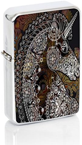 Unicorn India Windproof Flip Top Silver Lighter
