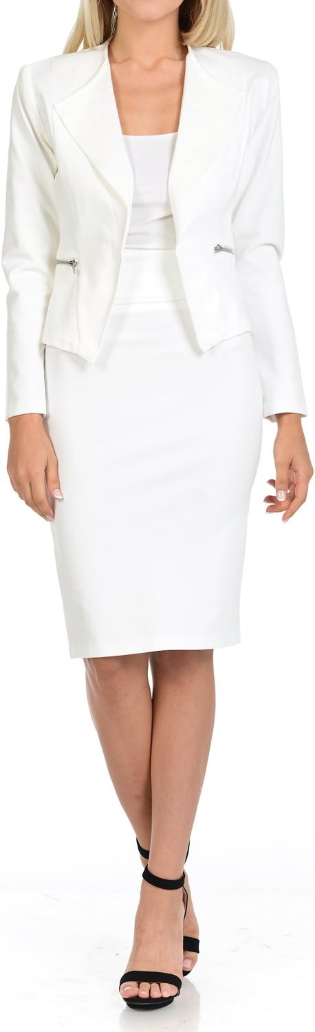 Sweethabit Womens Business Formal Work Jacket Skirt Suit Set