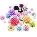 Fityle 50 Pieces Assorted Colors Size Resin Rose Flower Flatback Cabochons Embellishments