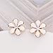 Scheppend 18k White Gold Plated Black Flower White Flower Gold and Rose-gold Earring Stud