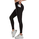 Velupalone Women's Nylon Yoga Workout Leggings with Pockets High Waisted Pants Gym Pilates Running Fitness Activewear
