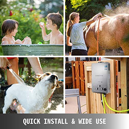 VEVOR 6L Propane Hot Water Heater 1.6GPM Stainless Steel Use Liquefied