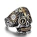 AUMRET Halloween Skull Stainless Steel Simulated Silver Gothic Cross Titanium Steel Ring (9)