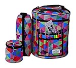 BEST Knitting Bag Yarn Storage Crochet Organizer Set of 3 Project Holder Tote for EXCEPTIONAL Organization - Lightweight STYLISH & Portable - Carry Your Crafting Projects Anywhere & In Style