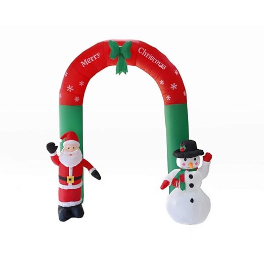 ARAUS Aufblasbarer Torbogen 240CM Beleuchtet Weihnachtsdekoration Schneemann Nikolaus Gartendeko