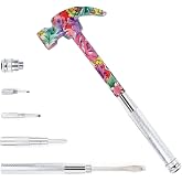 LANDIBO 6-in-1 Multifunctional Metal Flower Hammer &amp; Screwdriver Tool Set, Slotted/Flat Head Phillips Screwdriver Nail Puller with Non Slip Handle, Best Gift for Sweetheart (pink)