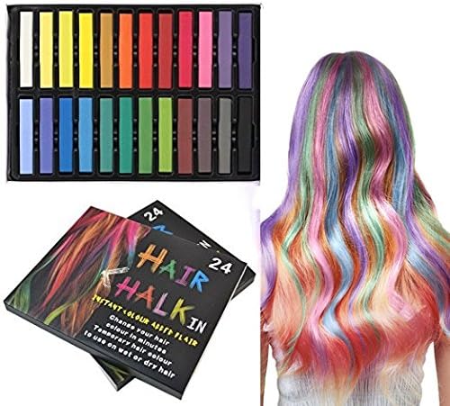 Hair Chalk Set 24 Colors Temporary Non-Toxic Magic Dye Chalk DIY Painting Your Hair