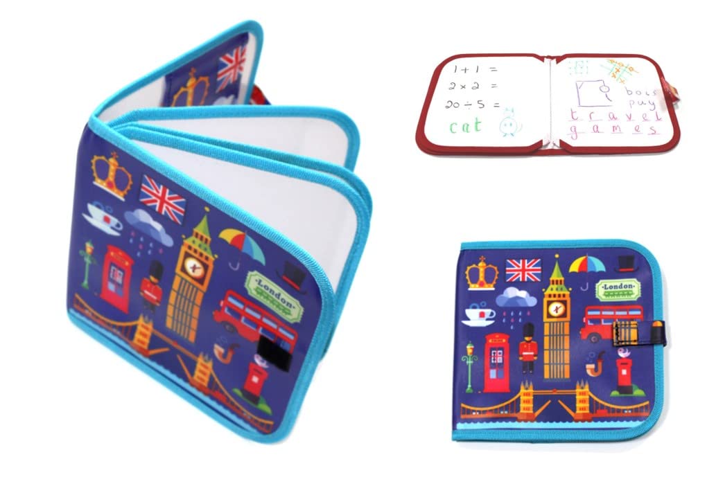 Kids Erasable Doodle Book set, reusable whiteboard drawing, preschool travel art toy, scribbler board for travel, restaurant, Double-Sided Drawing Writing Boards, Graffiti Whiteboard Drawing Board