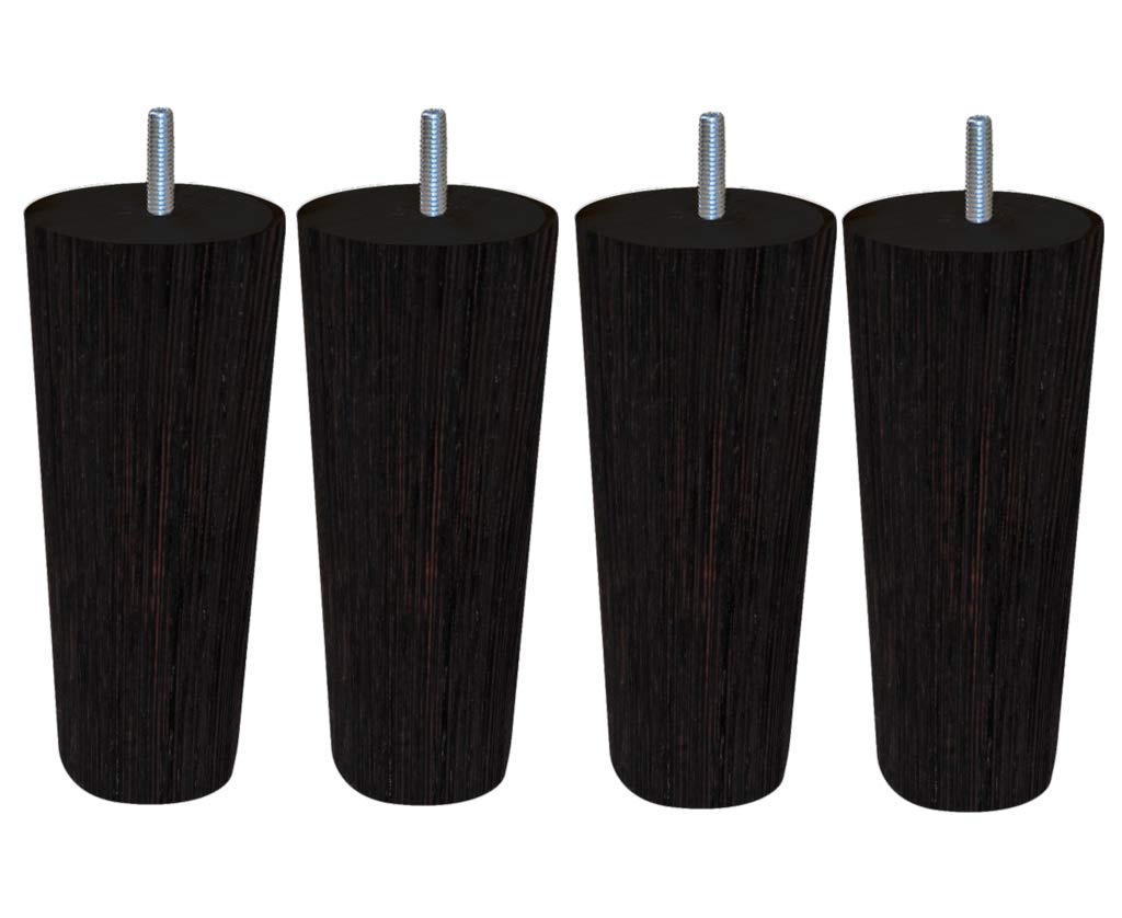 Margot 3700527846972 Cottage Conique Set of 4 Bed Base Feet, Wenge Wood, Height 15 cm