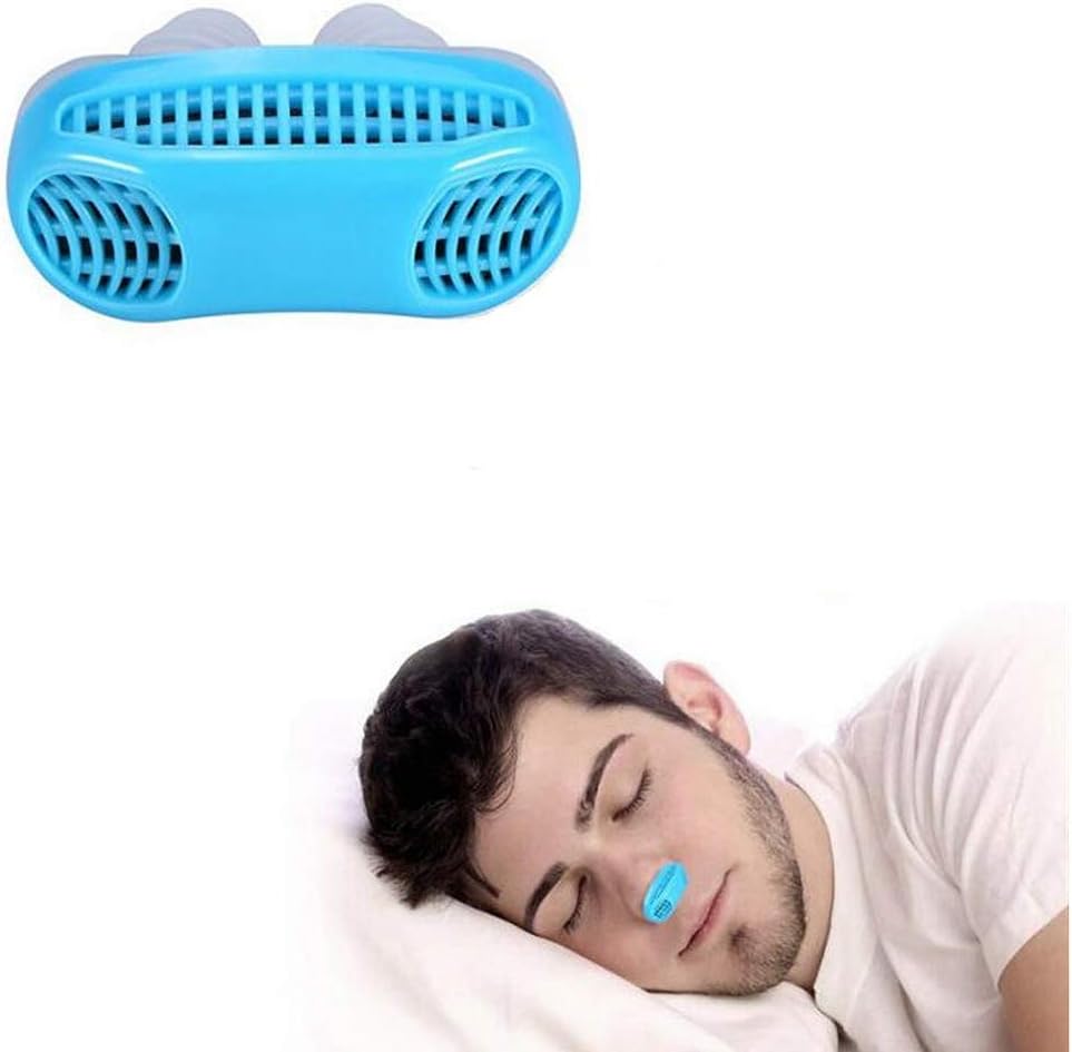 Anti Snoring Device 2 in 1 Air Purifier Filter Nasal Dilators Snore Stop Nose Vent Clip Snoring Solution Sleep Aid for Women Men(Blue)