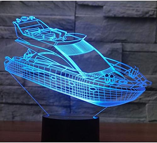 Wangzj 3D Illusion Lamp/3D Night Light/3D Led Lamp Night Light/Valentine's Day Gifts/Christmas Gift/Ship Yacht with [Energy Class A++]
