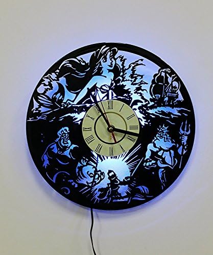 Night Light, LED Light, Wall Lamp, Little Mermaid Wall Clock, Cool Nursery Wall Art Decor