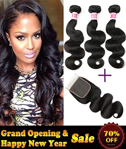 Brazilian Body Wave Human Hair Bundles 9A Unprocessed Virgin Brazilian Body Wave Virgin Hair Weave Hair Extensions Remy Hair Natural Color(one bundle 8inch)