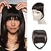 Liyate New Fashion Straight Hair Bangs Clip in Hair Extensions 1 piece (2 clips) Synthetic Hair (clip bangs, Black Brown)