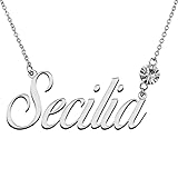 LikeFun Custom My Name Necklace with Birthstone