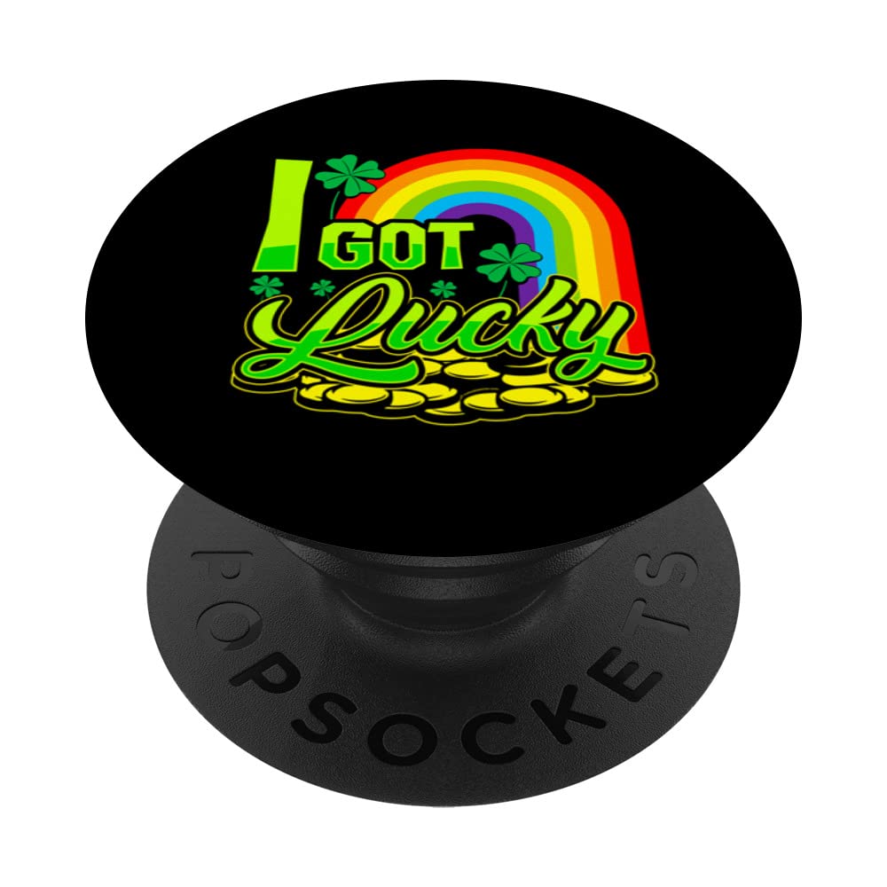 I Got Lucky Saint Patrick's Day Celebration Irish Rainbow PopSockets Swappable PopGrip