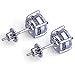 3 Pairs Set 4-8 mm 14K Gold Plated HIP HOP Jewelry Iced Out Round Stud Earrings With Screw Back Paved With Fake Diamond