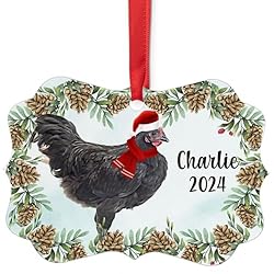Black Australorp Chicken Rooster Christmas Ornament