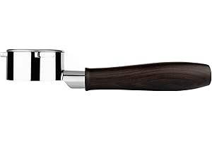 LILQ 54mm Bottomless Naked 3 Ears Portafilter | Compatible with 54mm Breville Machines | Stable Handle |Real Black Wood with Durable Finish (Blackwood Smooth, 54mm Breville)