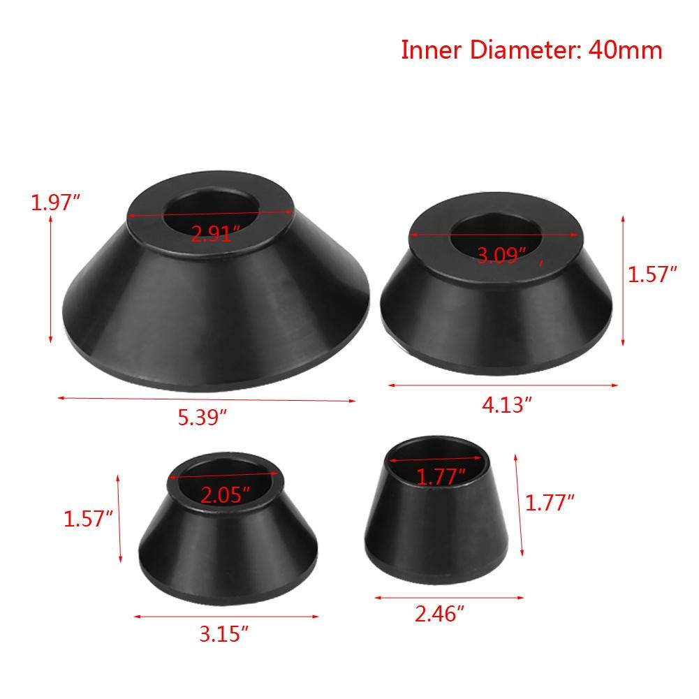 4pcs Wheel Balancer Cone Carbon Steel Wheel Balancer Adapter Cones Standard Taper Cone Kit for