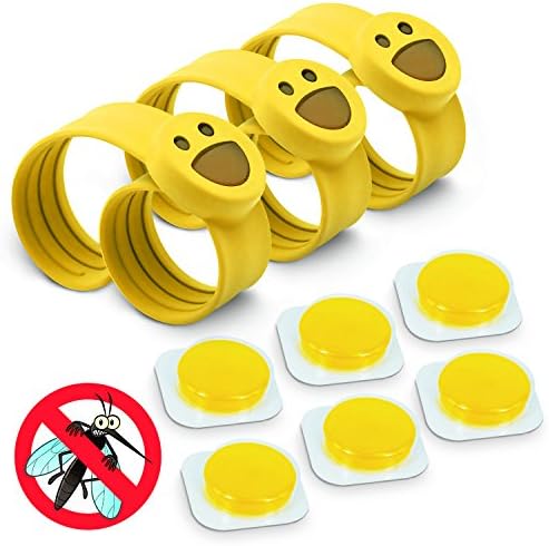 OUTXPRO 3 Bug Off Insect Repellent Slap Bracelets - DEET FREE - No Insecticide - Best Insect Repelling Product for Kids - Looks like Childrens Pretend Play Bracelet While Keeping Away Mosquitos, Black Flies, Sand Flies, Fleas,Ticks and Others (Color Yellow)