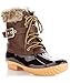 Women's ROF Mid-Calf Snow Booties Shearling Fleece Sock Lined Water Resistant Duck Rubber Rain Boots