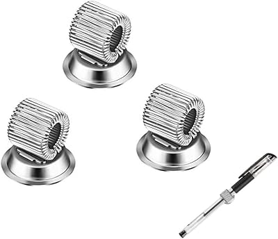 Qiuyan 3pc Magnetic Pen Holders Organizer Clips Adjustable Spring Loop White