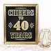 Katie Doodle 40th Birthday Anniversary Decorations for Men Women Over The Hill Party Supplies - Includes 8x10 Cheers to 40 Years Print [Unframed], Gold and Black