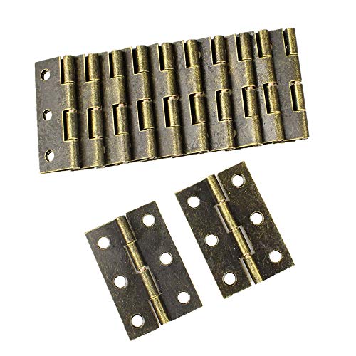 RZdeal 10 PCS 43 x 30 x 0.7 mm Bronze Tone Rotatable Window Drawer Door Butt Hinges Archaize hinges