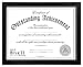 Malden International Designs Wooden Document Frame, 8.5x11, Black