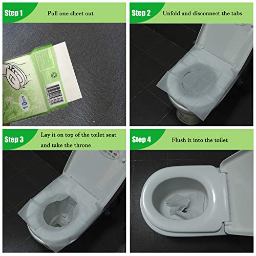 ELINNEE Toilet Seat Paper Cover Disposable Toilet Seat Cover Flushable 42.5x36cm 100 count 1/16Fold - Thumbnail 4