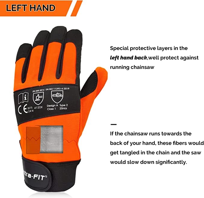 Chainsaw Gloves Class 1 Latest Standard EN ISO 11393-4 photo 9