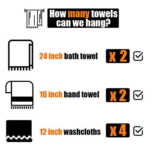 JQK Double Towel Bar, 24 Inch 304 Stainless Steel Thicken 0.8mm Bath