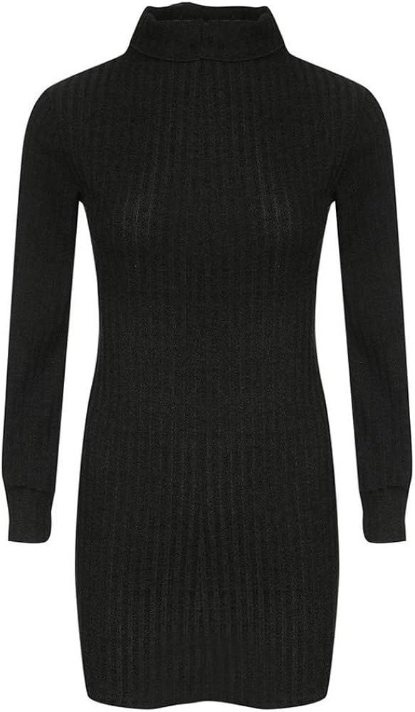 Women's Sweater Dress, Casual Turtleneck Long Sleeve Pullover Slim Fit Knit Tops at  Women’s Clothing store