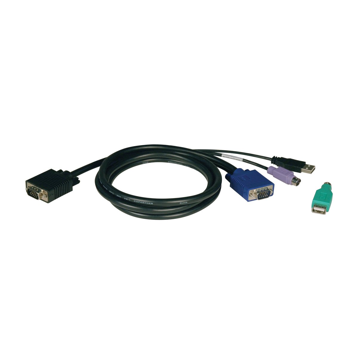 Tripp Lite KVM Combo Cable Kit for B040 & B042 USB / PS/2, (P780-006) 1.83 m (6 ft), Black