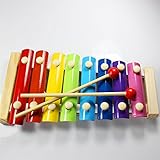 GoodPlay Children Hand Knock Guoqin Octave Wooden Toys Beat Xylophone Music, Early Education Intelligence Toys with Two Wooden Hammers, 8 Tone, Christmas Gift/Toys