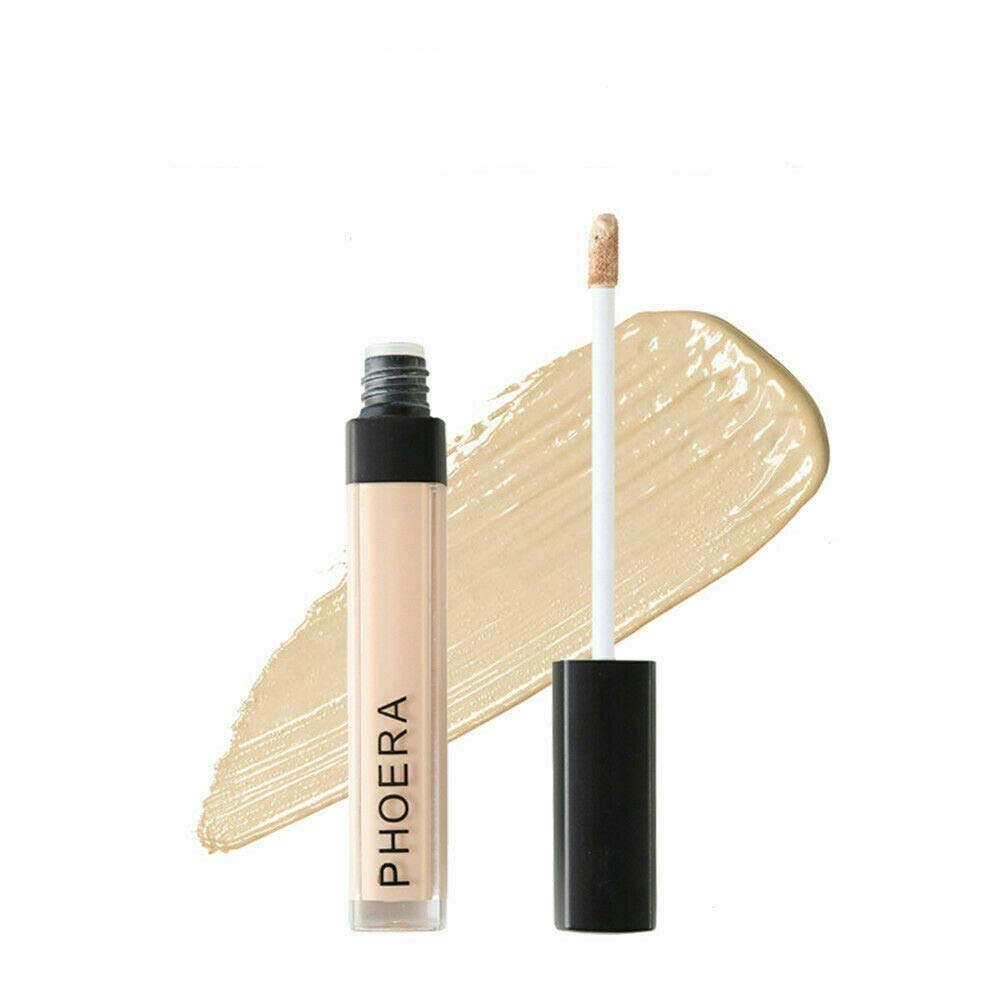 Phoera Full‑Coverage Matte Liquid Concealer – Waterproof, Oil‑Free Camouflage for Dark Circles, Acne Scars & Under‑Eye (101 - Light)