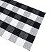 FIYA Black White Cotton Rug Checkered Doormat Plaid Area Rug Entry Way Porch Mat Washable Throw Rug 2x3 Rug