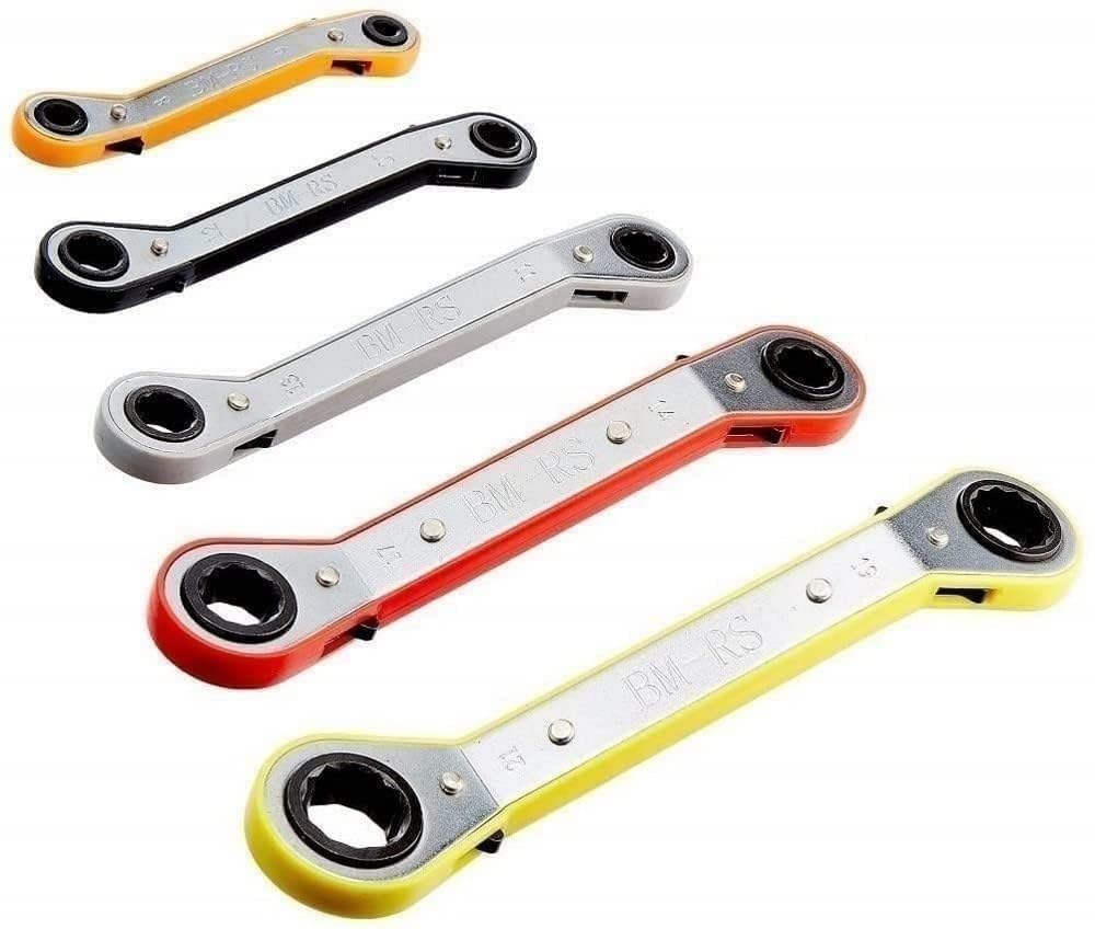 Mannesmann M27405 5-Piece Ratchet Wrench Set 6 x 8 mm to 19 x 21 mm