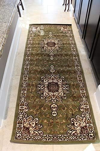 Msrugs Nairobi Collection Green Traditional Oriental Vintage Persian Style Runner Rug 2' x 7'