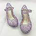 O&N Princess Girls Queen Dress Up Cosplay Jelly Shoes for Kids Toddler Dance Party Sandals Mary Janes Purple 8 M US Toddler