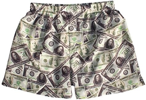 Royal SilkMen's Silk Dollar Boxers Feel Cool, Rich, Powerful and Successful - 100% Silk
