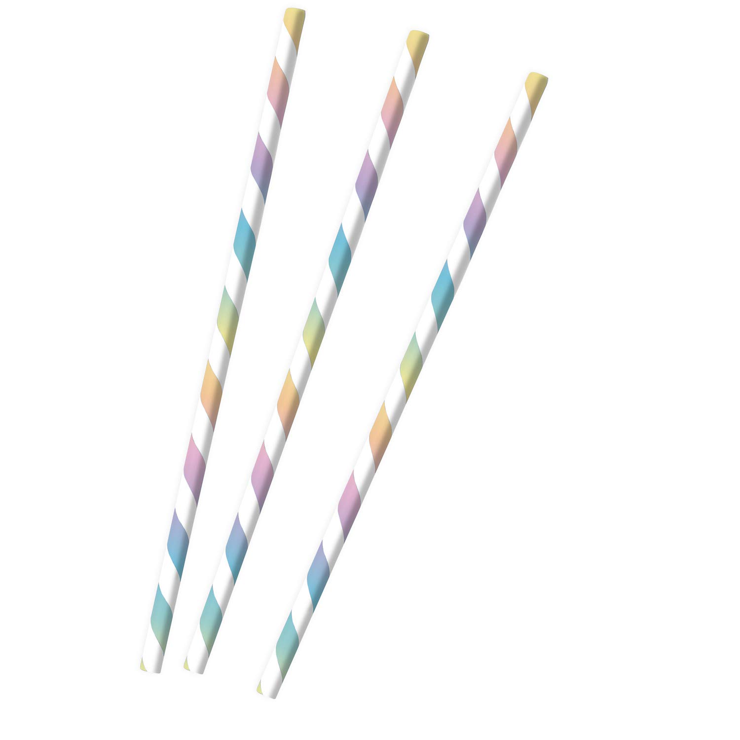 amscan 9904286 12 Paper Drinking Straws, Pastel, Multi-Colour