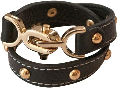 DESIGNER INSPIRED DOUBLE WRAP LEATHER BRACELET WITH GOLD ACCENTS AND 14KT GOL...