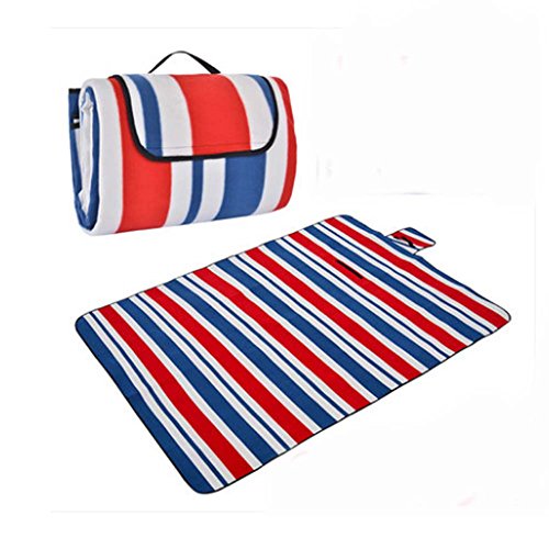 Outdoor Water-Resistant Picnic Blanket Tote (Red/White/Blue) 59*78 Inch