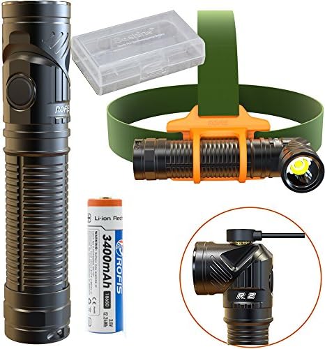 Rofis R3 CREE XM-L2 LED 1250 Lumens Magnetic USB Rechargeable Adjustable-Head Flashlight Compact Lightweight Headlamp Flashlight,with Battery,Charging Cable and Headband
