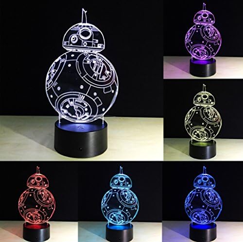Andiny Star Wars BB-8 3D LED Illusion Night Light Touch Switch Lamp Desk 7 Colors Gifts
