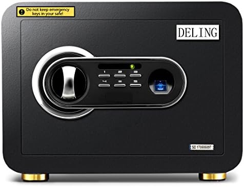 Doitpower 10 Inch 0.7 Cubic Feet Digital Electronic Safe Black Box Fingerprint Lock and Password Lock