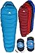 Hyke & Byke Snowmass 0°F Cold Weather Mummy Hiking & Backpacking Sleeping Bag - Duck Down 650 FP 4 Season Sleeping Bags for Adults - Ultralight with Compression Stuff Sack (Light Blue, Long)