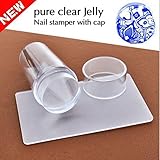 Voberry® Clear Jelly Nail Art Stamping Stamper Scraper Kit DIY Polish Print Template Manicure Tools